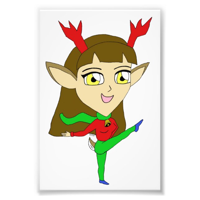 Foto chica de renos bailadores de chibi (Frente)