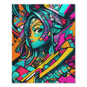 Foto Chica En El Estilo De Pared Urbano - Arte De IA