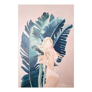 Foto Chica en pintura al óleo de traje de baño