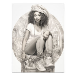 Foto Chica exótico en un Sofa