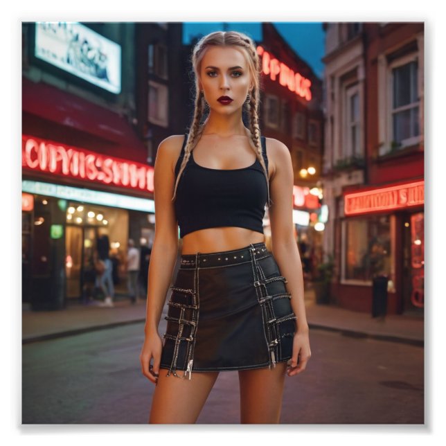 Foto Chica holandés rubio de luz roja (Frente)