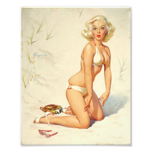 Foto Chica Pin-up Retro en la Playa