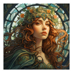 Foto Chica StainGlass Art Nouveau