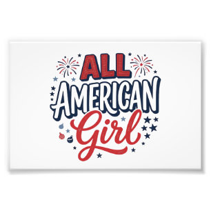 Foto Chica totalmente americana Diseño vectorial vintag
