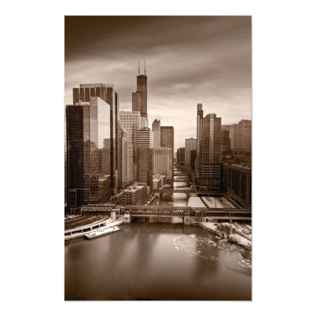 Foto Chicago City View Afternoon BW (Frente)