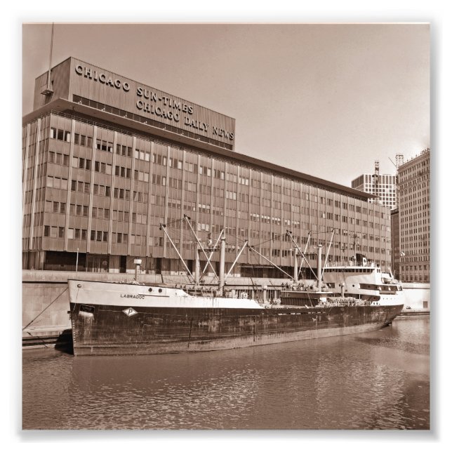 Foto Chicago Sun Times Bldg Great Lakes Ship 1967 (Frente)