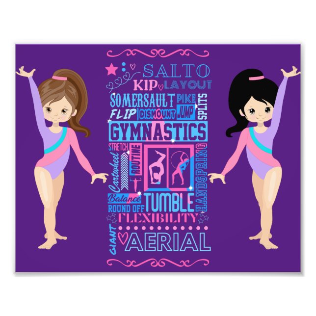 Foto Chicas gimnásticos califican palabras de gimnasia (Frente)