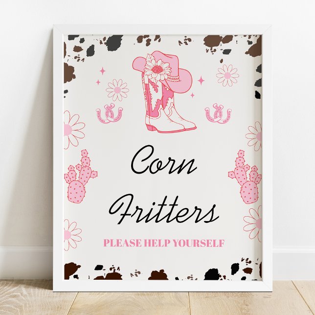Foto Chicas rosados calientes Primer Rodeo Primer Rótul (Hot Pink Rodeo Birthday Party Sign, Cowgirl Birthday Party Sign, Cow Print, Daisies, Cowgirl Boots)