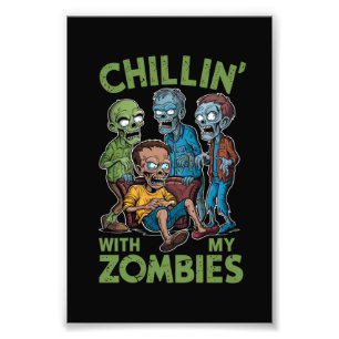 Foto Chillin Con Mis Zombies Halloween Niños Graciosos