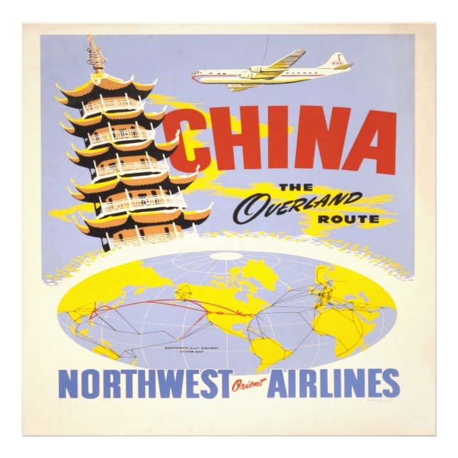 Foto China, la ruta terrestre de la aerolínea Northwest (Frente)