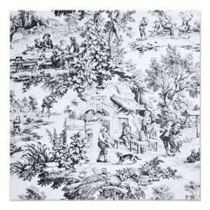 Foto Chinoiserie Black White Toile Estilo Rústico
