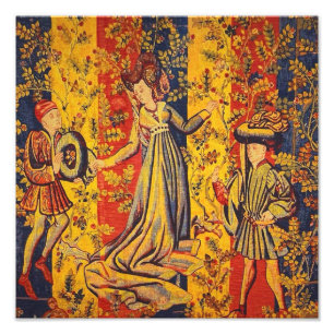 Foto Chinoiserie Rojo Azul Amarillo Italiano Medieval