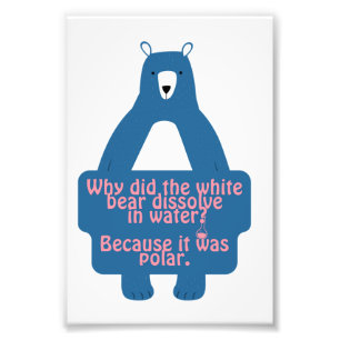 Foto Chiste de química divertida del oso polar azul