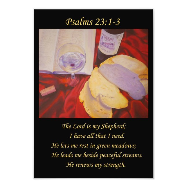 Foto Christian poster Psalm 23 The Lord is my Shepherd. (Frente)