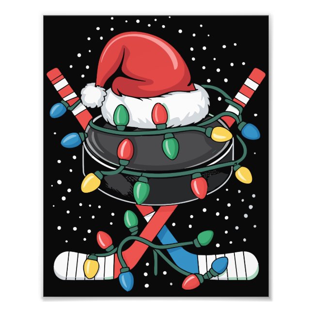 Foto Christmas Hockey Xmas Santa Sports Hat Ball  (Frente)