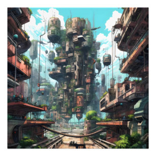 Foto Ciencia ficción de ciudad industrial