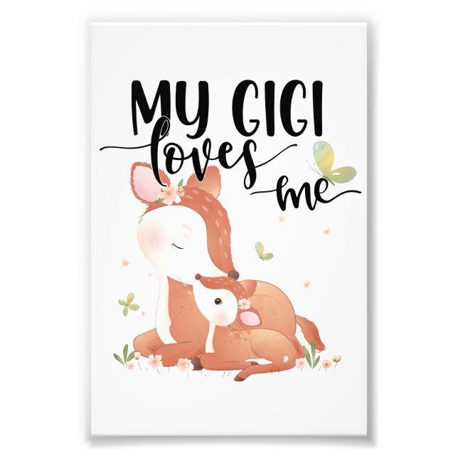 Foto Cierva de bosque y cervatillo Mi Gigi me ama (Frente)