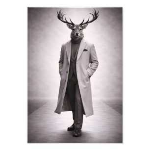 Foto Ciervo elegante con abrigo a medida Retrato