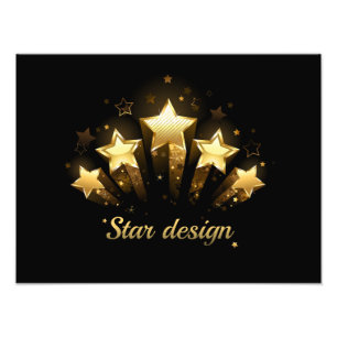 Foto Cinco estrellas de oro en negro