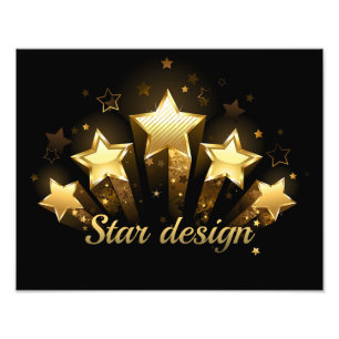 Foto Cinco estrellas de oro en negro