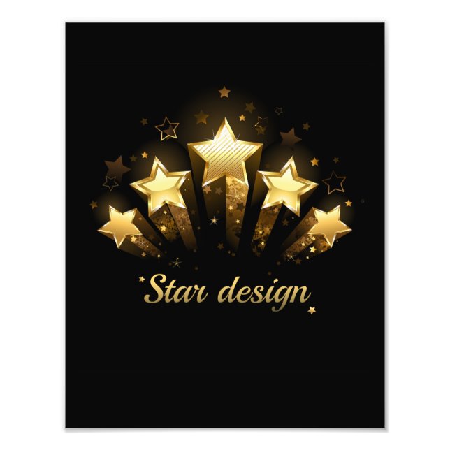 Foto Cinco estrellas de oro sobre negro (Frente)