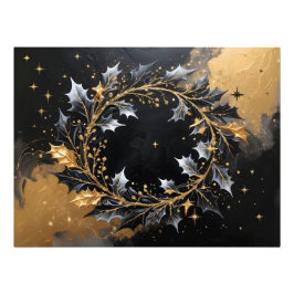 Foto Circle of Light – Golden Winter Wreath Poster