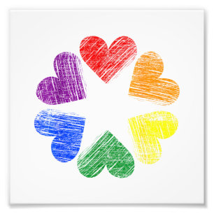 Foto Círculo de Arcoíris de Corazones Amor Orgullo Gay