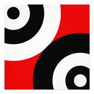 Foto Círculos abstractos en negro y blanco sobre rojo
