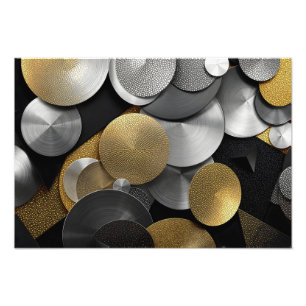 Foto Círculos geométricos modernos en oro y plata