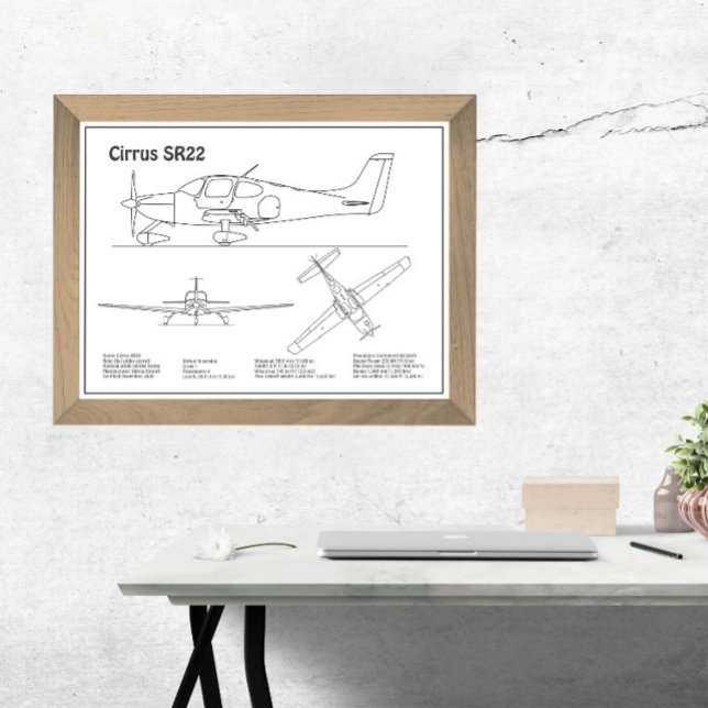 Foto Cirrus SR22 - Planes de dibujo del plano aéreo BD (Subido por el creador)