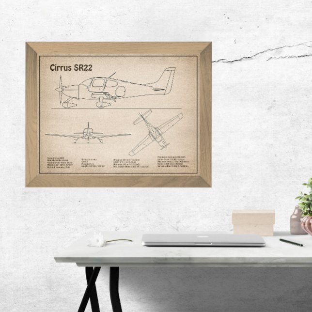 Foto Cirrus SR22 - Planes de dibujo del plano aéreo SD (Subido por el creador)