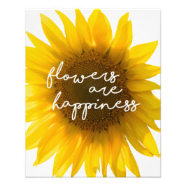 Foto Cita de girasol "las flores son felicidad"