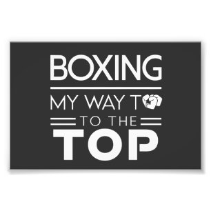 Foto Cita de motivación de boxeo tipografía minimalista