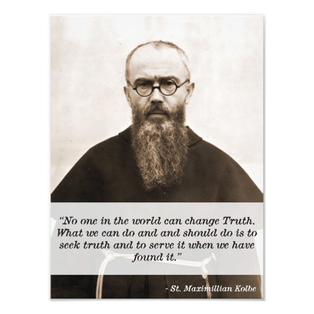Foto Cita de St. Maximillian Kolbe sobre la verdad (Frente)