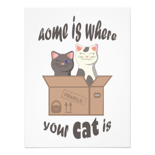 Foto Cita divertida Home es donde está tu gato