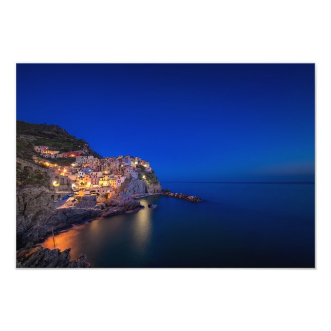Foto Ciudad de Manarola en Cinque Terre por la noche (Frente)