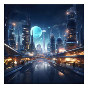 Foto Ciudad futurista de noche