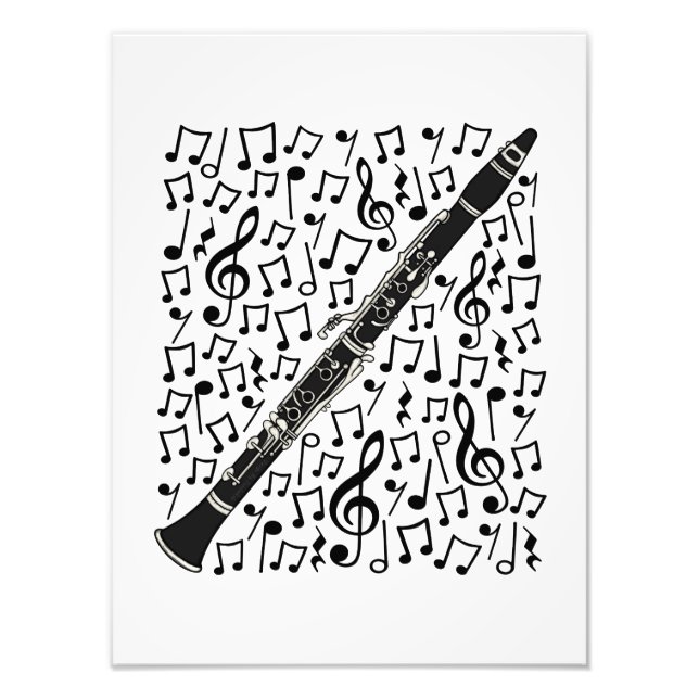 Foto Clarinet Musical Notes Woodwind Music Teacher (Frente)