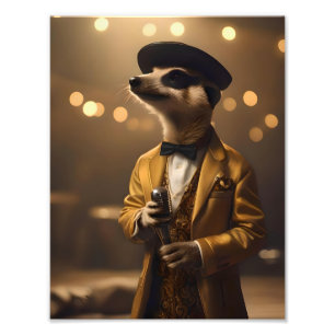 Foto "Claro de luna del suricato: una serenata de croon