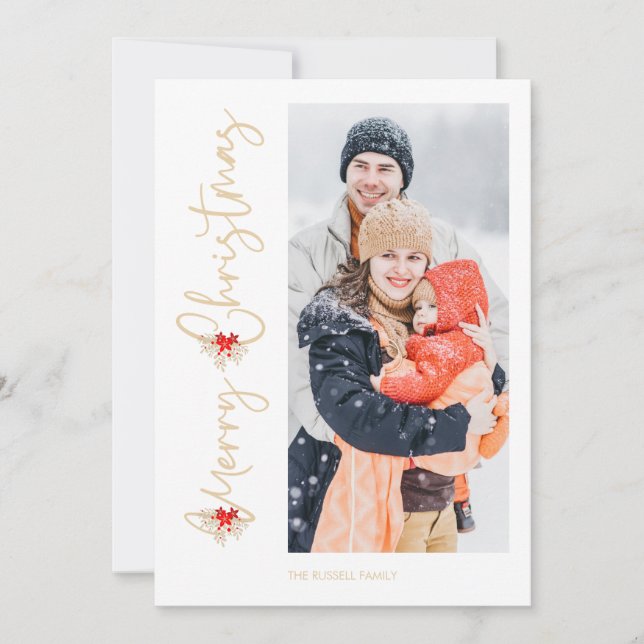 Foto clásica botánica de Bouquet Feliz Navidad (Anverso)