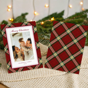 Foto clásica de Navidad a cuadros de familia
