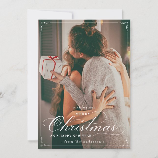 Foto clásica Feliz Navidad Feliz Año Nuevo (Anverso)