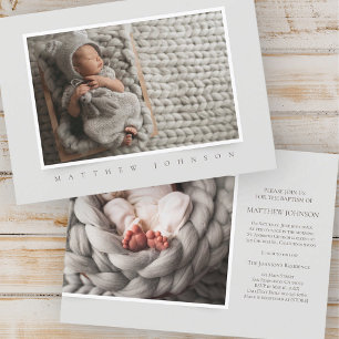 Foto clásica simple   Invitación al bautismo de ni
