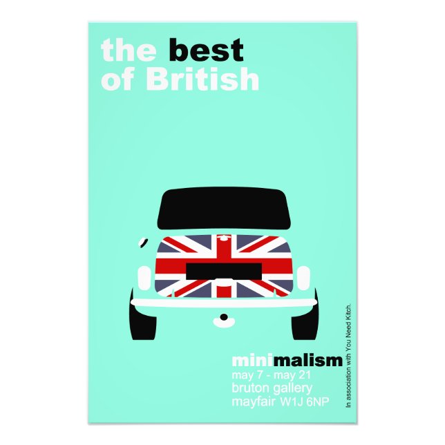 Foto Classic Original Mini Cooper minimalist art Poster (Frente)