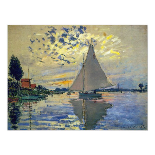 Foto Claude Monet - Barco de vela en Le Petit-Gennevill