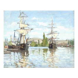 Foto Claude Monet. Barcos navegando por el Sena en Roue