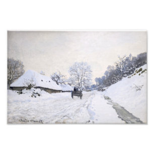 Foto Claude Monet - Carro en el camino nevado en Honfle