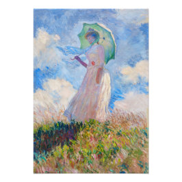 Foto Claude Monet - Mujer con Parasol a la izquierda