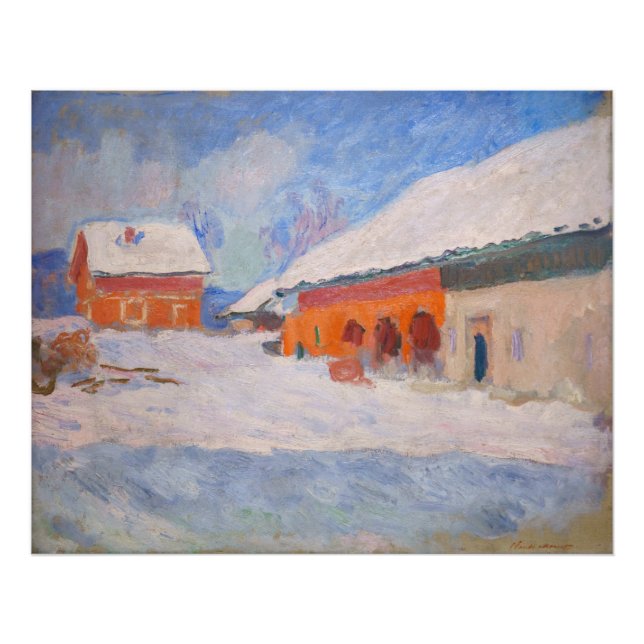 Foto Claude Monet - Noruega, casas rojas en Bjornegaard (Frente)
