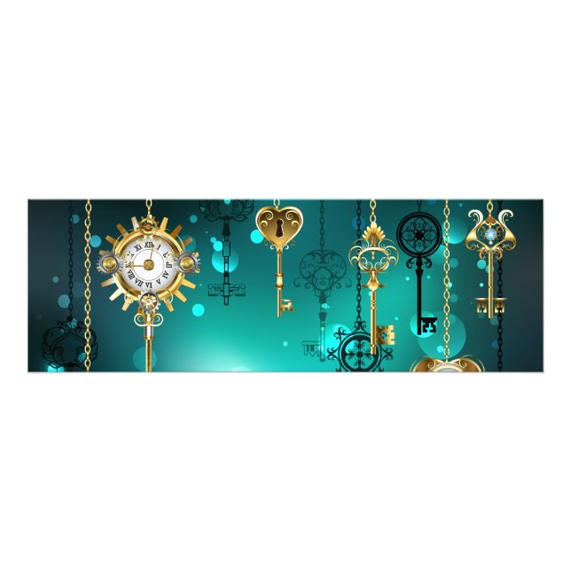 Foto Claves de esqueleto antiguas sobre fondo verde (Frente)